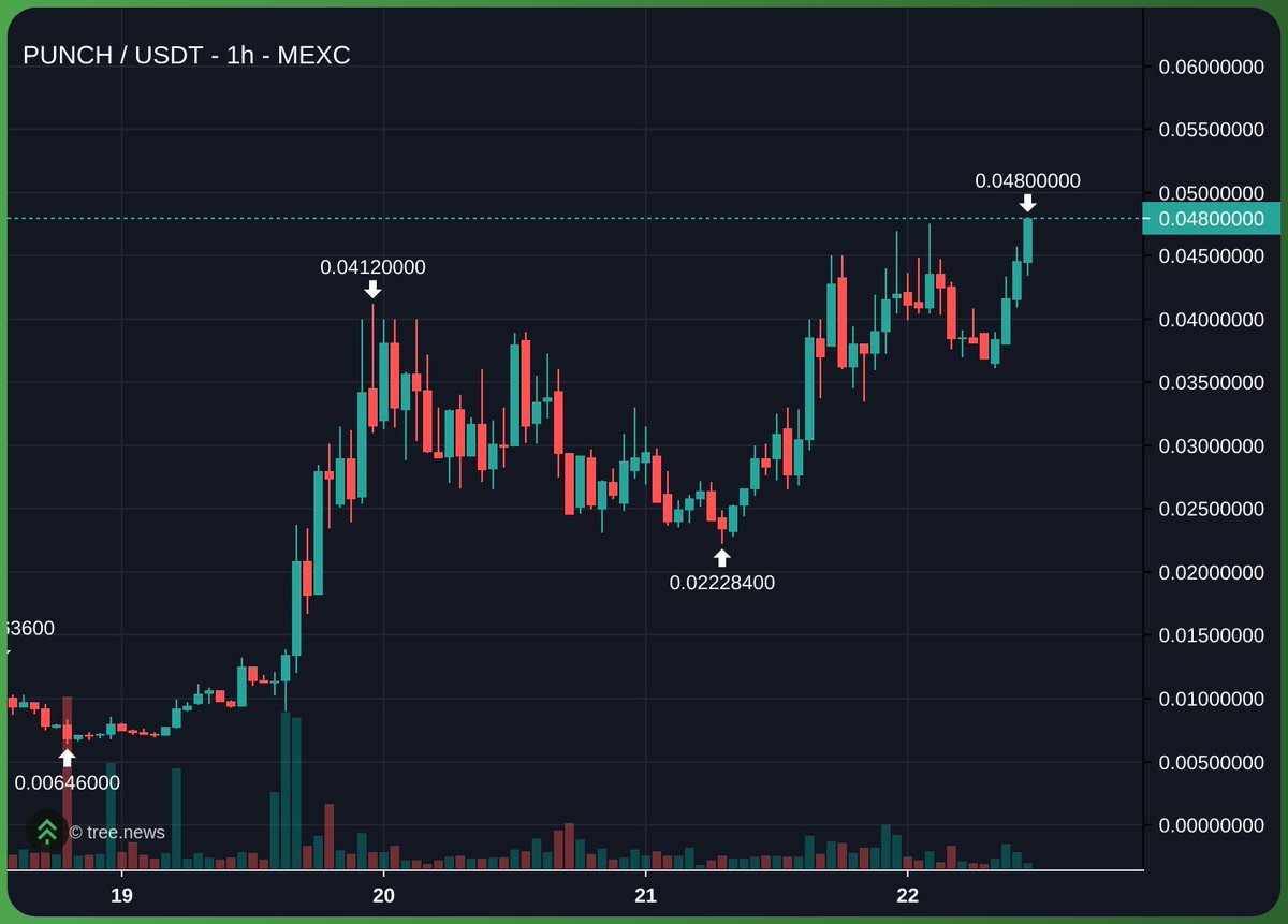 $Punch have been one of the strongest memes over the past few days.

The coin moved from 10M to 45M+ and is now consolidating comfortably in that range. Continue betting on winners. Demand for these coins is evident and steady

It’s pretty gnarly to see coins holding up or even