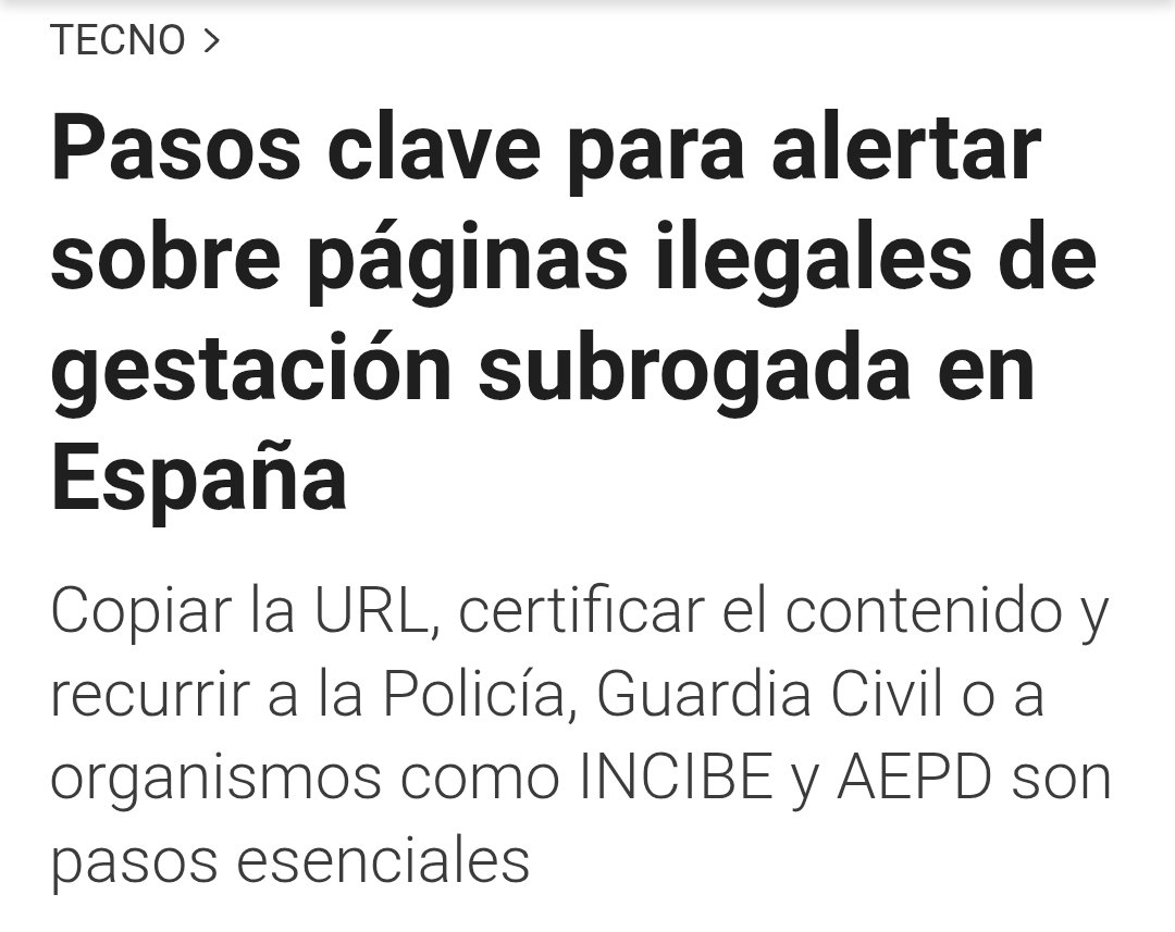 Recuerda que toda publicidad de #gestaciónsubrogada es ilegal.

Para certificar la web de una agencia:

▪️ escribes un mail a websigned@egarante.com pegando la URL de la web en "Asunto" y envías.
Recibirás un correo con la certificación de la web.

infobae.com/tecno/2026/02/…