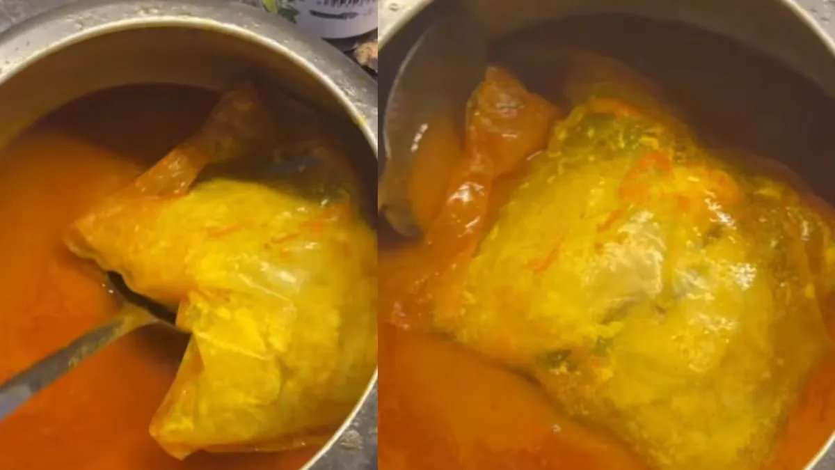 NDTVFood's tweet image. Watch: Househelp Accidentally Cooks Chicken Without Removing Packaging, Video Goes Viral
food.ndtv.com/news/watch-hou…
#viral #chicken #plastic