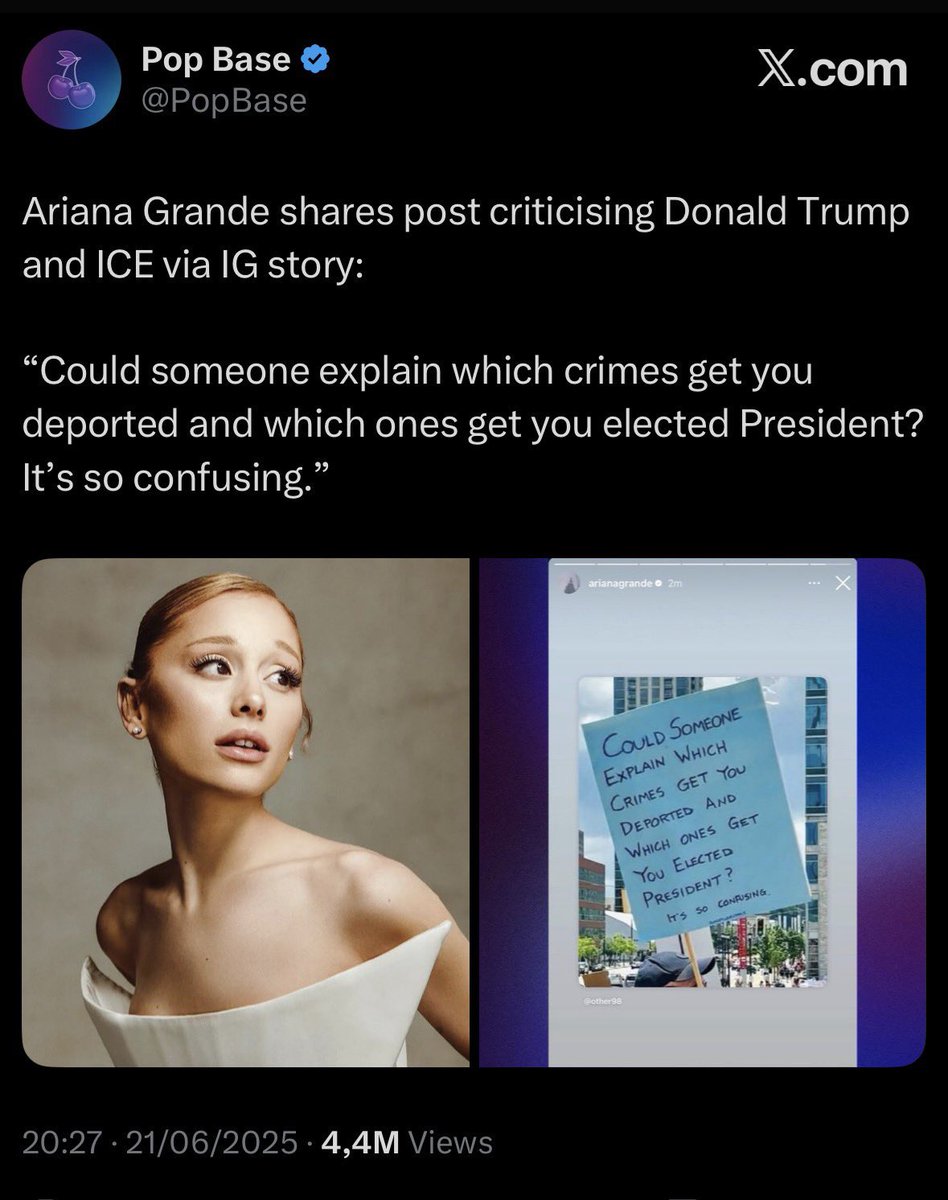 how is Ariana a trump supporter when she hates trump?