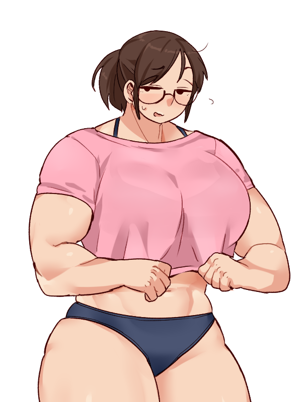 シャツがきついおねーさん