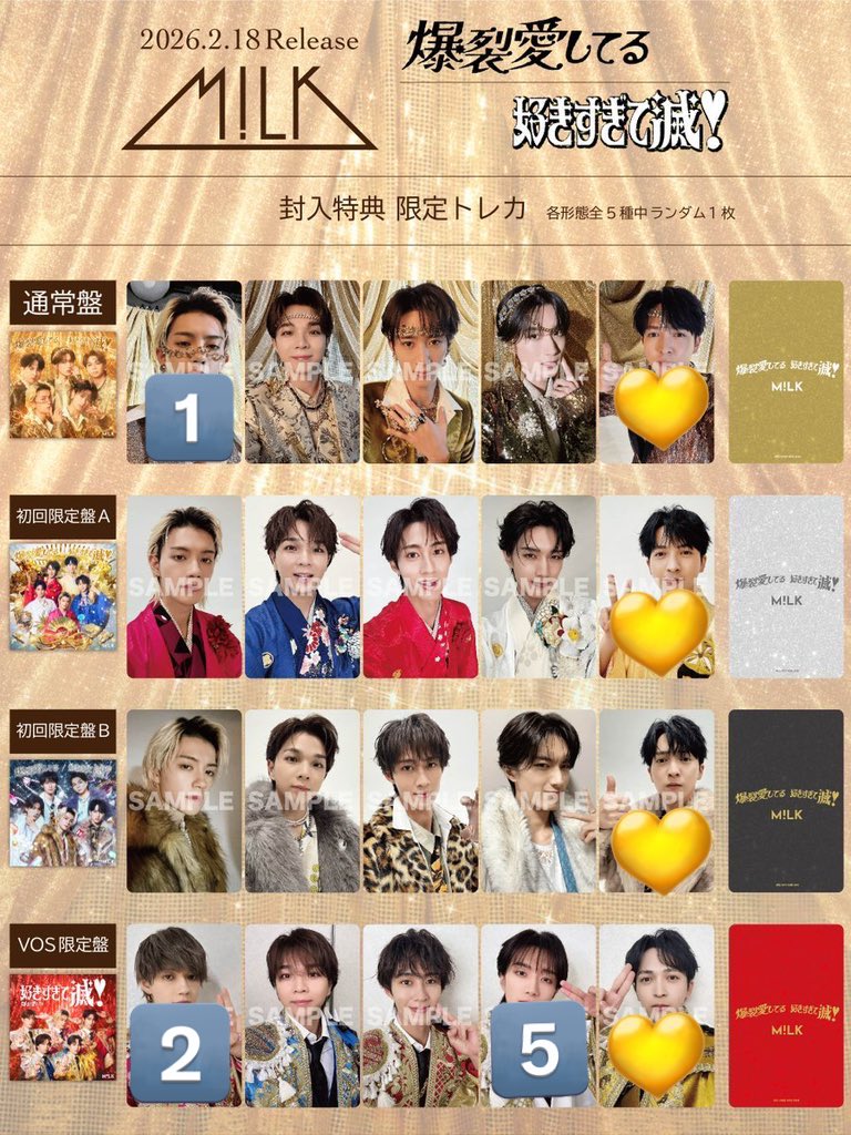 M!LK 爆裂愛してる 好きすぎて滅！ 封入トレカ 交換 譲］画像数字の数