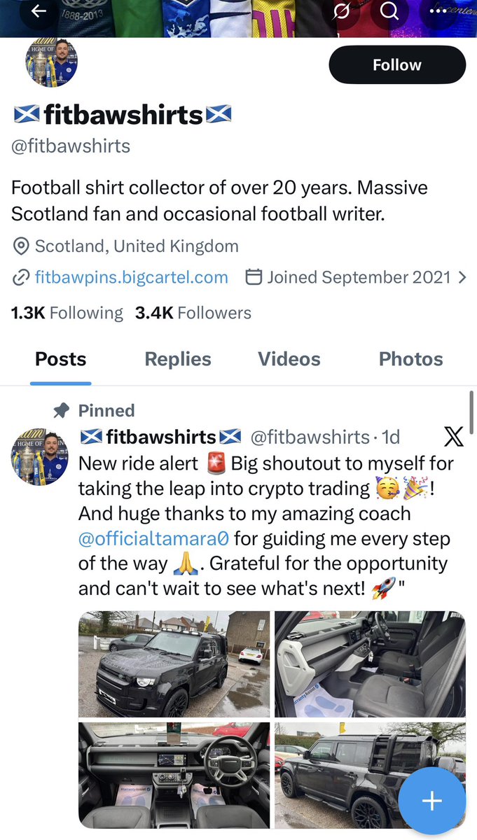 Just another reminder that my page <a href="/fitbawshirts/">🏴󠁧󠁢󠁳󠁣󠁴󠁿fitbawshirts🏴󠁧󠁢󠁳󠁣󠁴󠁿</a> has been hacked. Please do not engage with any of the posts regarding investing or crypto etc or reply to any DMs that may have been sent from it. 

I have a case open with X to try and recover it. It’s incredibly frustrating