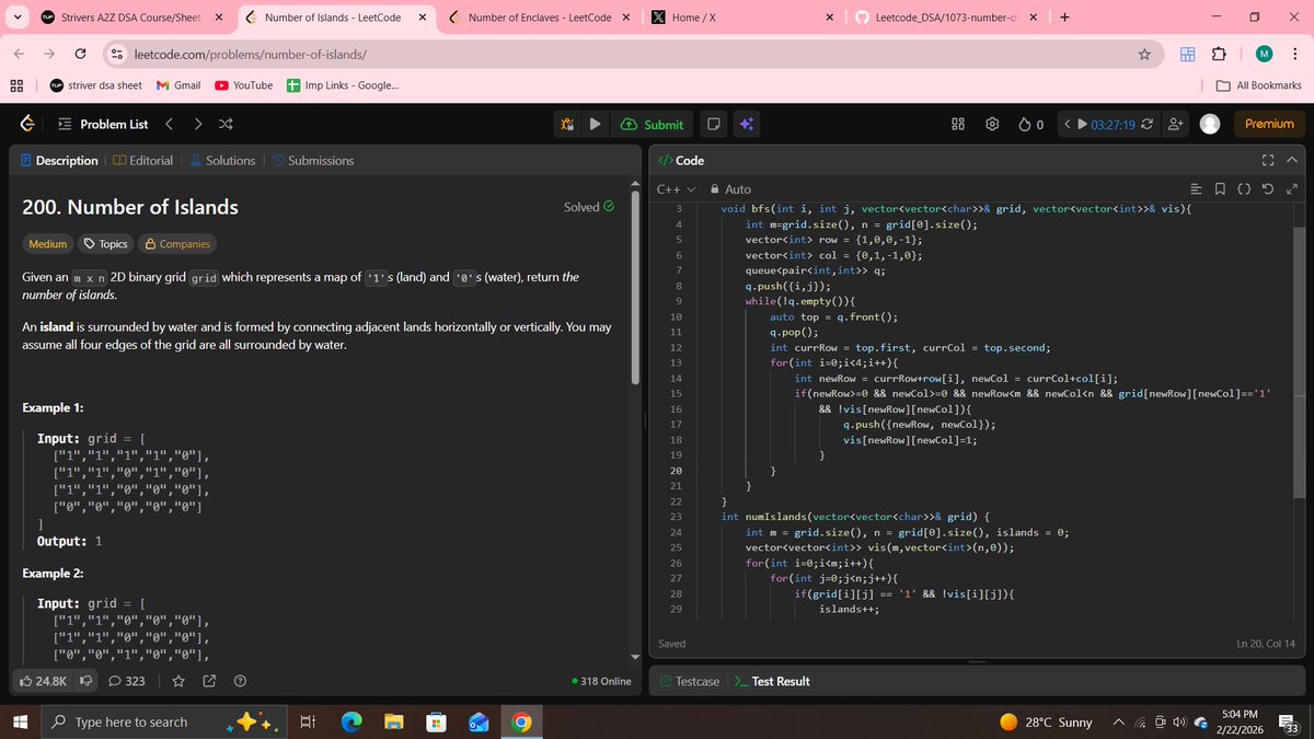 MayankK53059499's tweet photo. #day122 of Coding
Solved Two Graph traversal problems number of enclaves and islands after 4 days due to working on project
Searching for internship opportunity as developer or software trainee
7303070742
Github: https://t.co/BL9KOGRCxm
#100DaysOfCode #BuildInPublic #Consistency https://t.co/h6J4RRqrDj