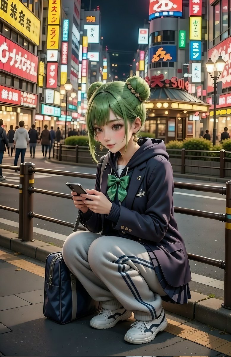 夜リンリン♪ SFW original illustration. 林 霖鈴