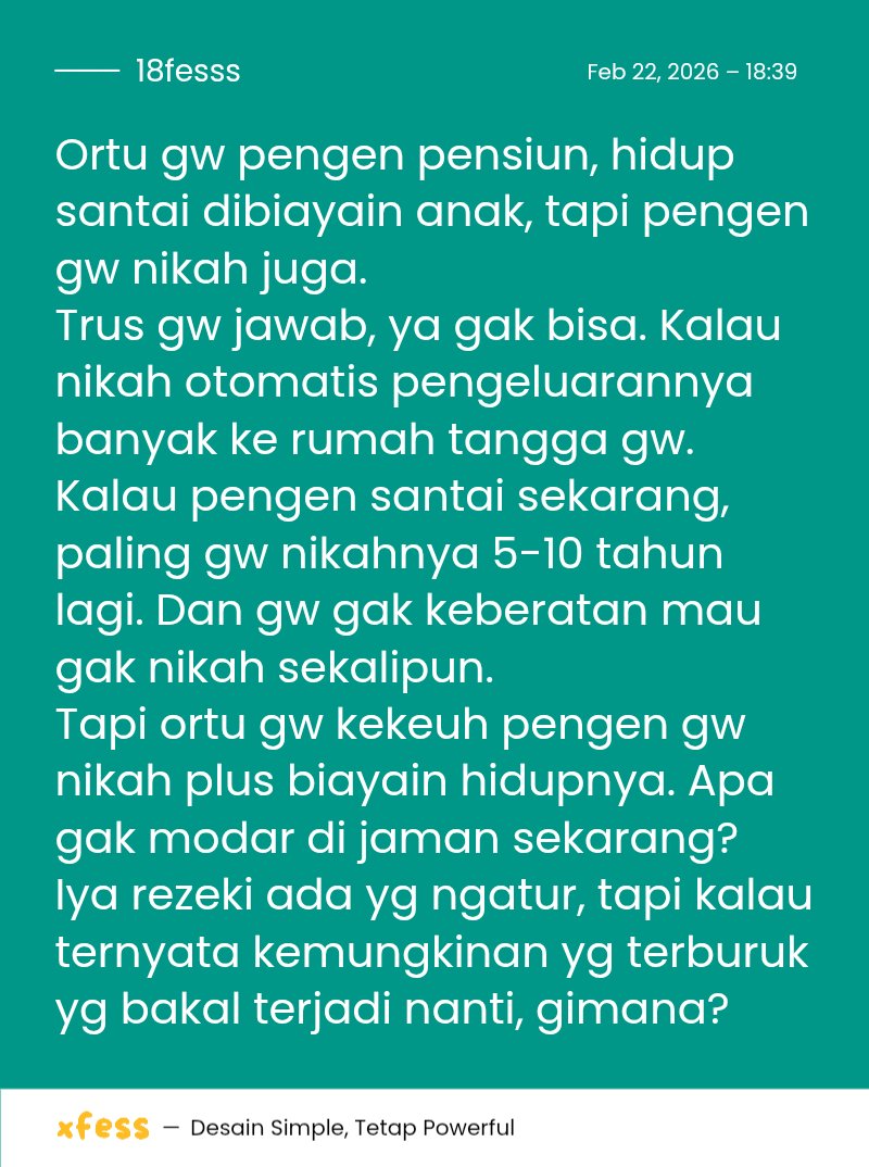 18! Wdyt
Btw gw F30.