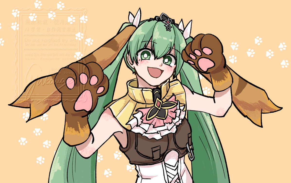 ykw_RF's tweet image. 猫の日🐱
パァムキャット装備！