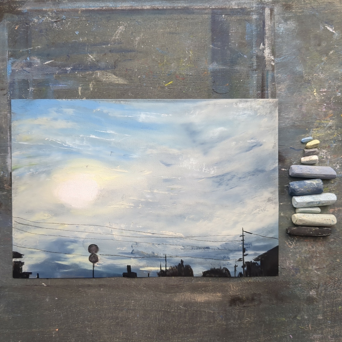 光がぼやける空