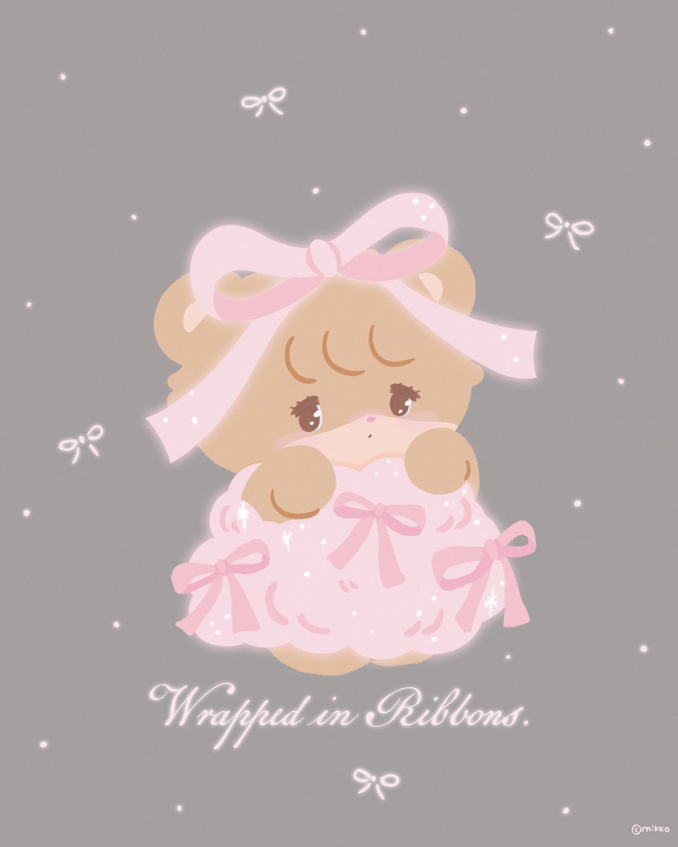 🐻ラテ｛ふわふわリボンにつつまれちゃった🎀