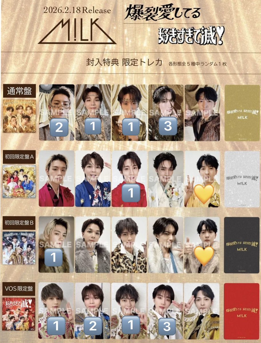 M!LK 爆裂愛してる/好きすぎて滅 封入特典 トレカ交換 譲：佐野、塩﨑