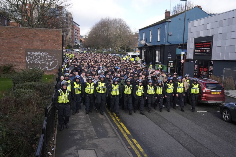 Sheffield Wednesday fans escort to Sheffield United today 

#SWFC