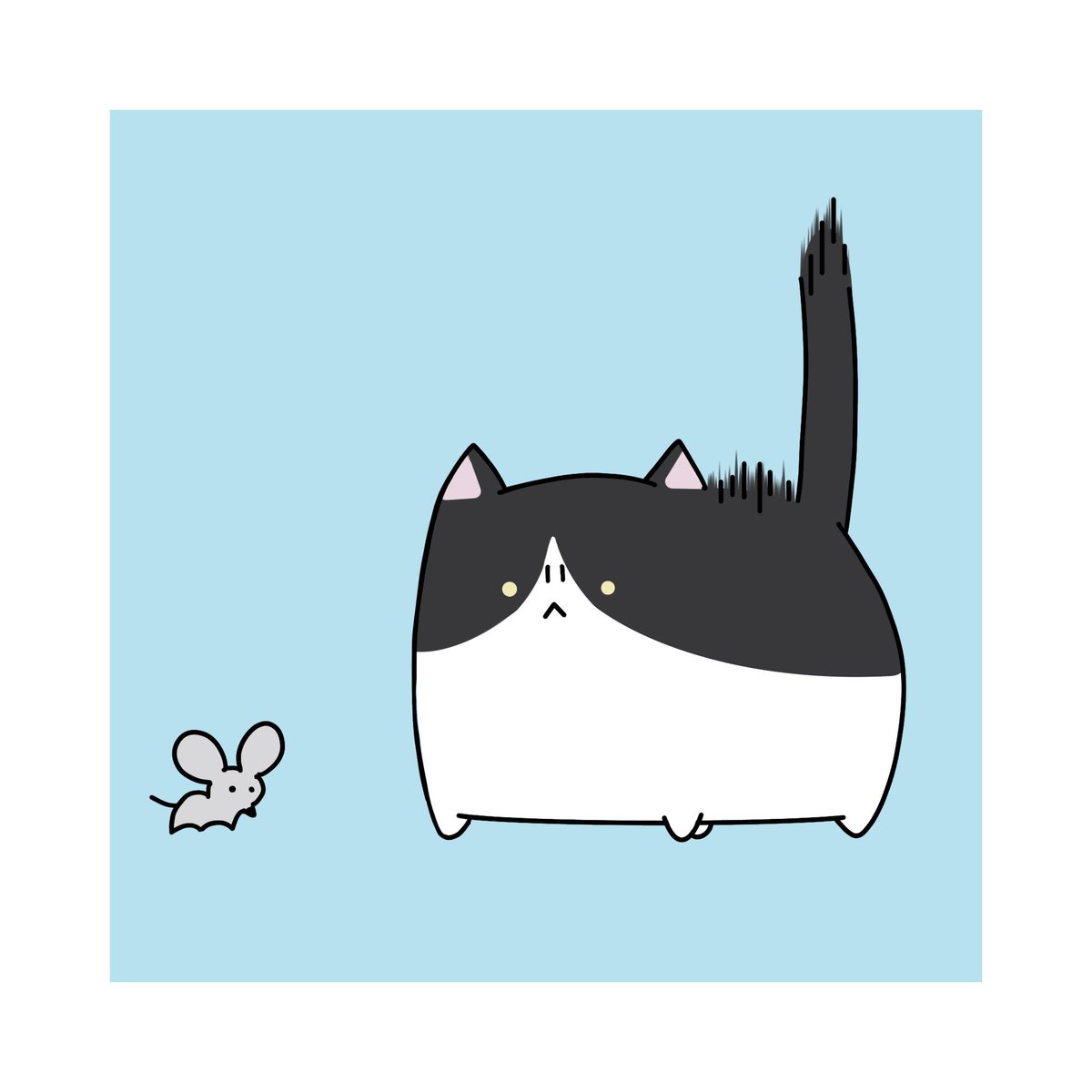#猫の日 #イラスト 
(｢ ･ːːːːː･)｢ ｼｬｰ