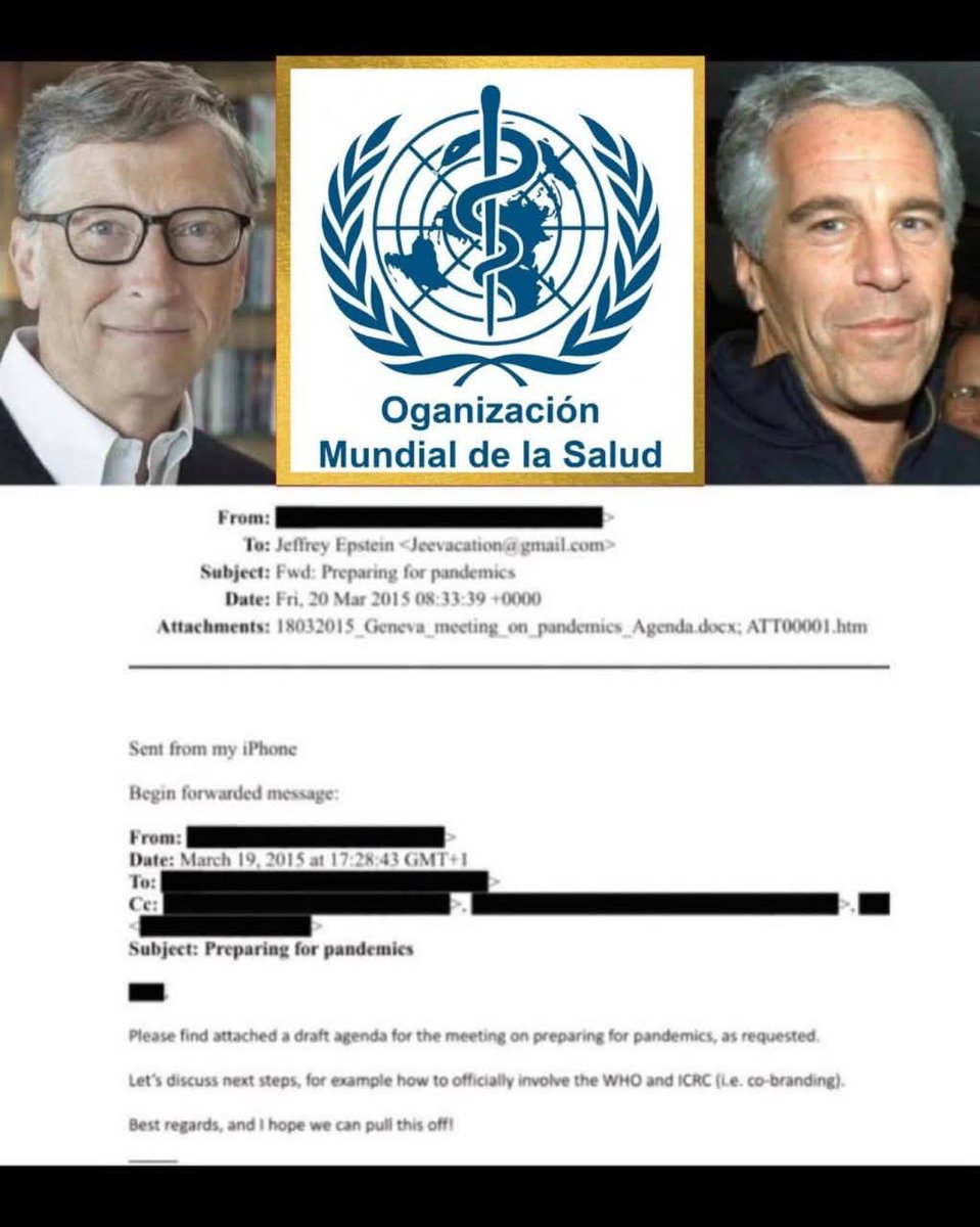 #EpsteinFiles 
"Nel caso qualcuno avesse ancora dubbi...
L'email di #BillGates a #JeffreyEpstein
"Preparazione alla pandemia"
"Discutiamo dei prossimi passi, ad esempio, come coinvolgere ufficialmente l'#OMS e il Comitato Internazionale della Croce Rossa."
"Spero che ce la