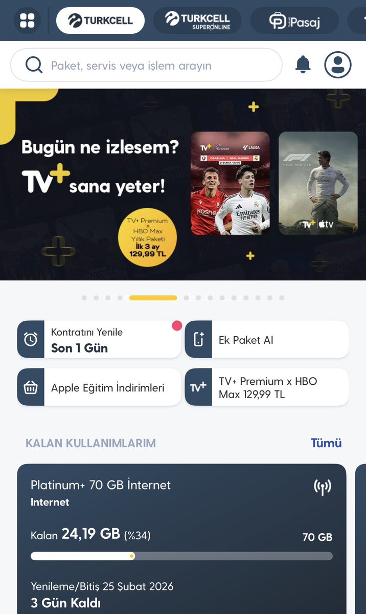 30 yıllık Turkcell hattımı yarın değiştirme kararı aldım. <a href="/Turkcell/">TURKCELL</a> “kontrat için son 1 gün” deyip yeni kontrat yaptırıyor ve faturalandırma tarihi 3 gün sonra olduğu için 3 günlük extra ücret talep ediyor! Bu nitelikli müşteriyi aptal yerine koymaktır!
Yazıklar olsun