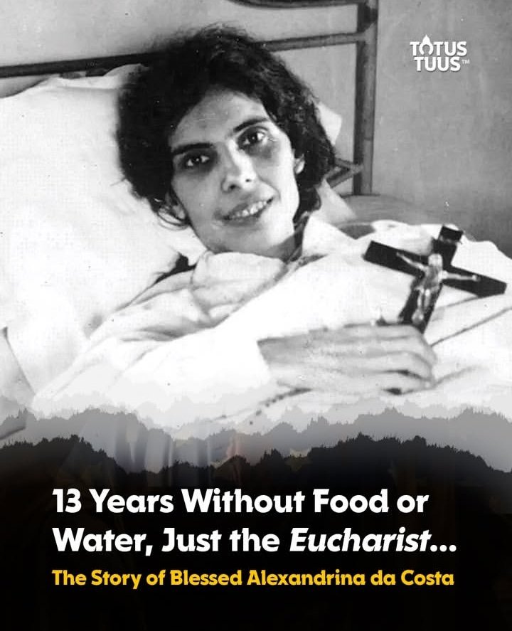 The story of Blessed Alexandrina Maria da Costa is one of the most extraordinary Eucharistic miracles recorded in modern Church history.

She was born on March 30, 1904, in a small village in Balasar, into a poor but deeply Catholic family. As a young girl, Alexandrina loved