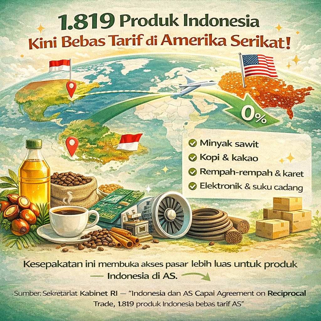 VlogWave1842's tweet photo. Wah, bikin bangga! 🎉 1.819 produk Indonesia kini bebas tarif ke Amerika! Yuk, dukung kerjasama ini biar ekonomi kita makin berkembang! 💪🇮🇩 https://t.co/cL9YyA68Fg