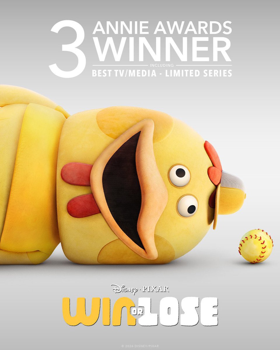 🏆 Annie Awards

Désillusion pour Disney cette année, laminé par KPop Demon Hunters.
Aucune récompense pour Elio ni Zootopie 2 !

Seules les série Gagné ou Perdu (Pixar), Bob’s Burgers (20th) et Le Monde Incroyable de Gumball (Hulu) ont été récompensées.