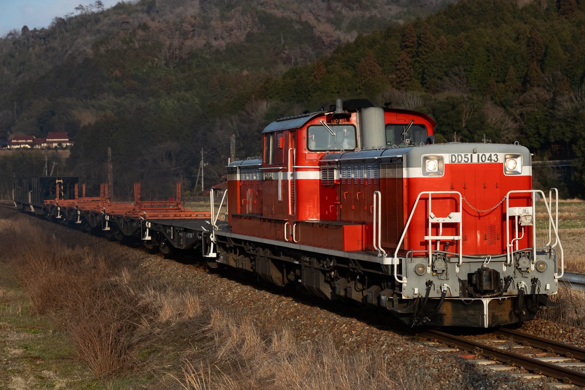2026.02.22 試9591~9590レ @山口線 DD51 1043 ホキ3B チキ5B(→新山口)