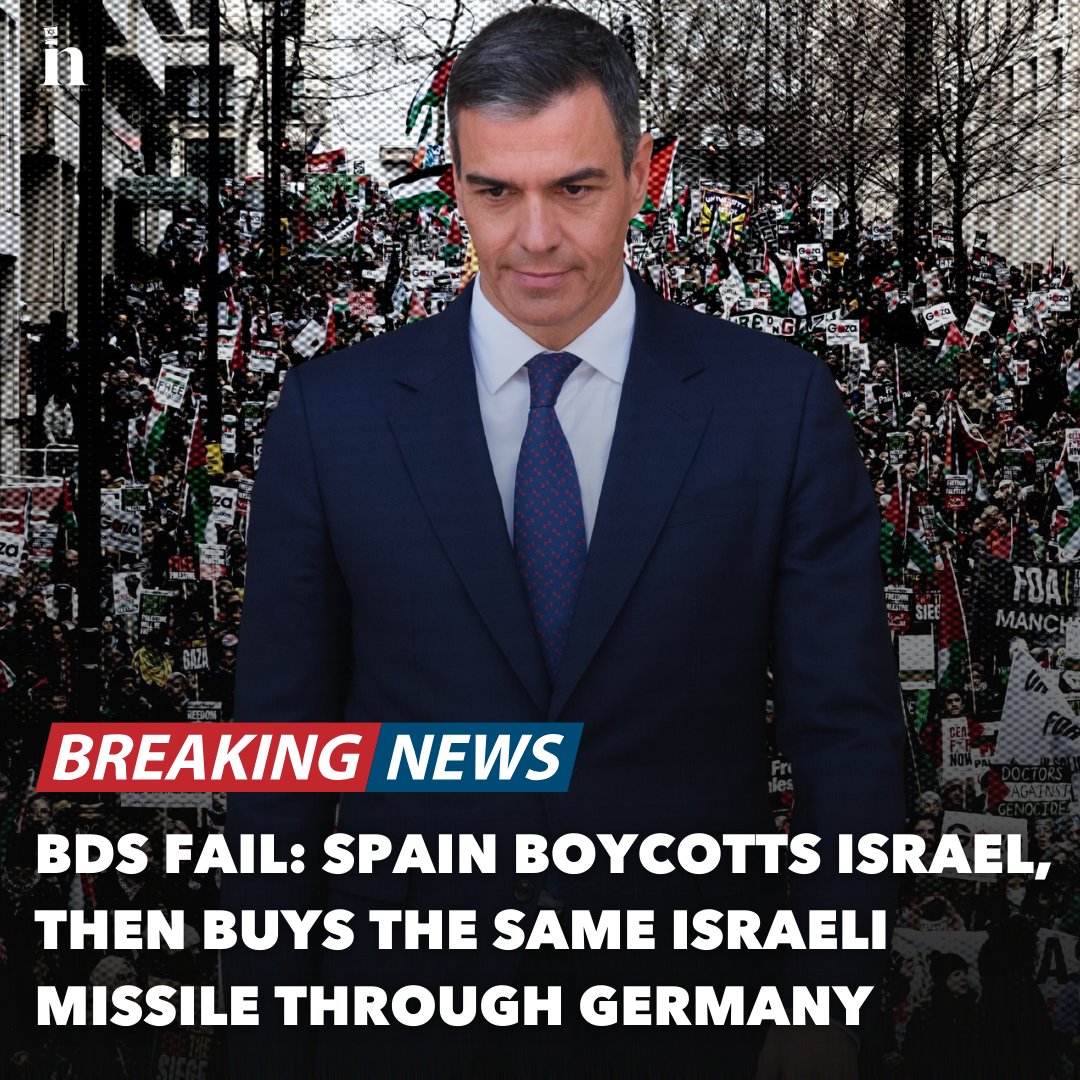 The Socialist Prime Minister of Spain, Pedro Sanchez, can't even boycott Israel properly. 😂

Spain’s anti-Israel government “suspended” a €285M Rafael Spike missile deal over Gaza, only to buy the same Israeli-designed missiles through Germany, proving Israel’s defense