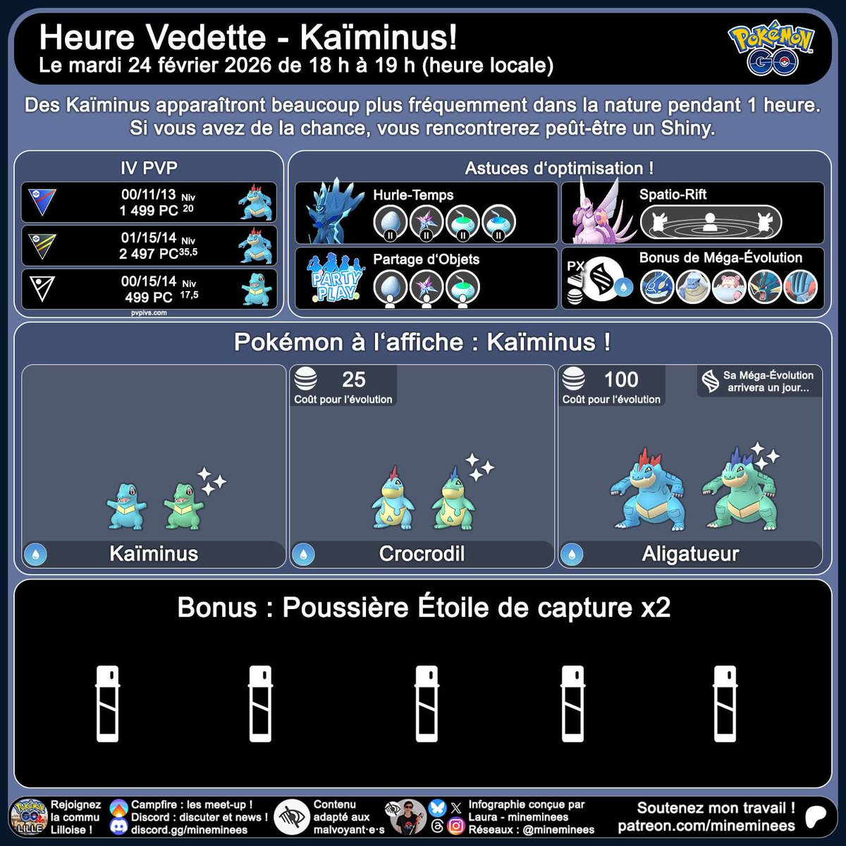 - Évènement - En Route pour Kalos
- Heure Vedette - Kaïminus

Tous les détails :