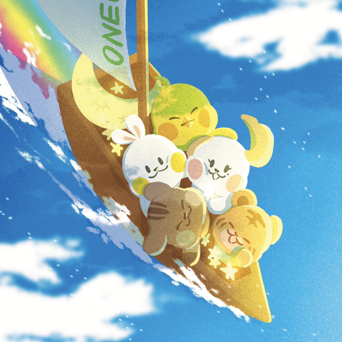 Ride the waves and go over the rainbow .:*･ﾟ＊ﾟ
ONEUSの新たな旅路に幸あれ！

#ONEUSfanart