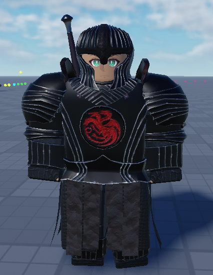 RedXRed_Knight's tweet photo. RIP Baelor Targaryen... Here is your son's armor made in Roblox 

#RobloxDev #robloxart #AKOTSK https://t.co/QFV2XCXG62