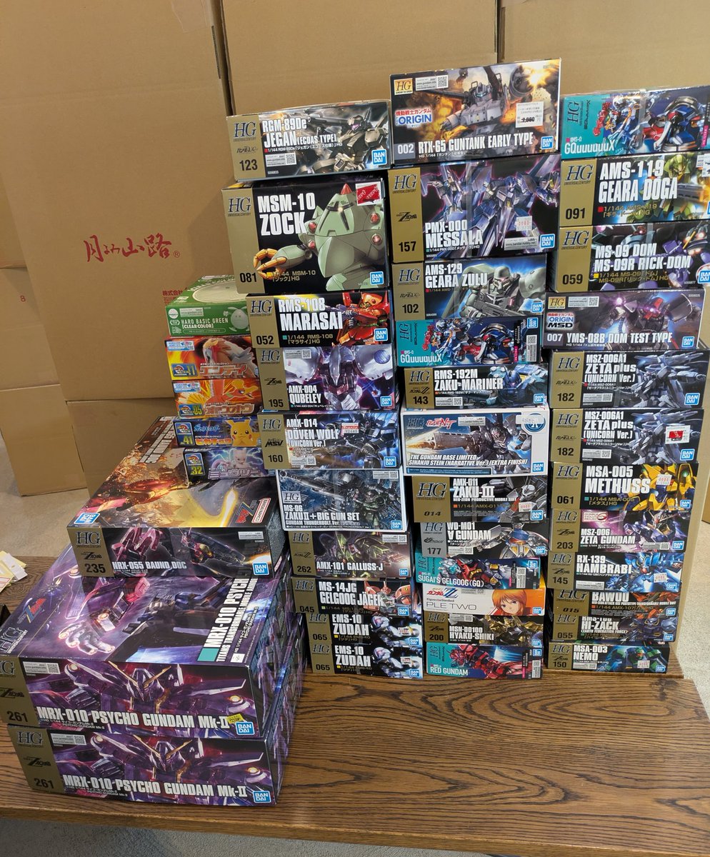 お子様コーナー用にガンプラ寄付しました。 去年は宇宙世紀系ないの