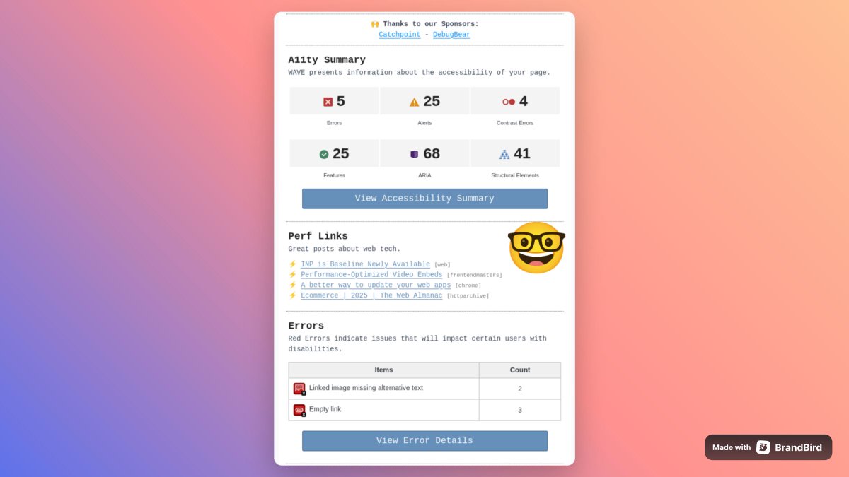 WebPerformance Report tweet media