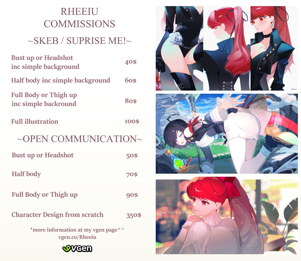 Rheeiu | Vgen comms open! tweet media