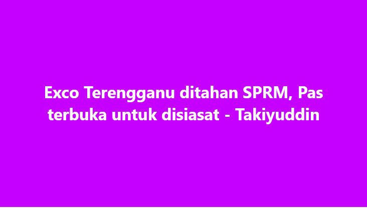 SinarOnline's tweet photo. Exco Terengganu ditahan SPRM, Pas terbuka untuk disiasat - Takiyuddin

Pas sentiasa terbuka untuk disiasat mana-mana pihak termasuk Suruhanjaya  Pencegahan Rasuah Malaysia (SPRM) susulan laporan seorang Exco di  Terengganu ditahan agensi itu.

#SPRM #Pas #rasuah #exco #terengganu

Artikel:https://t.co/JYymZdN1Qv