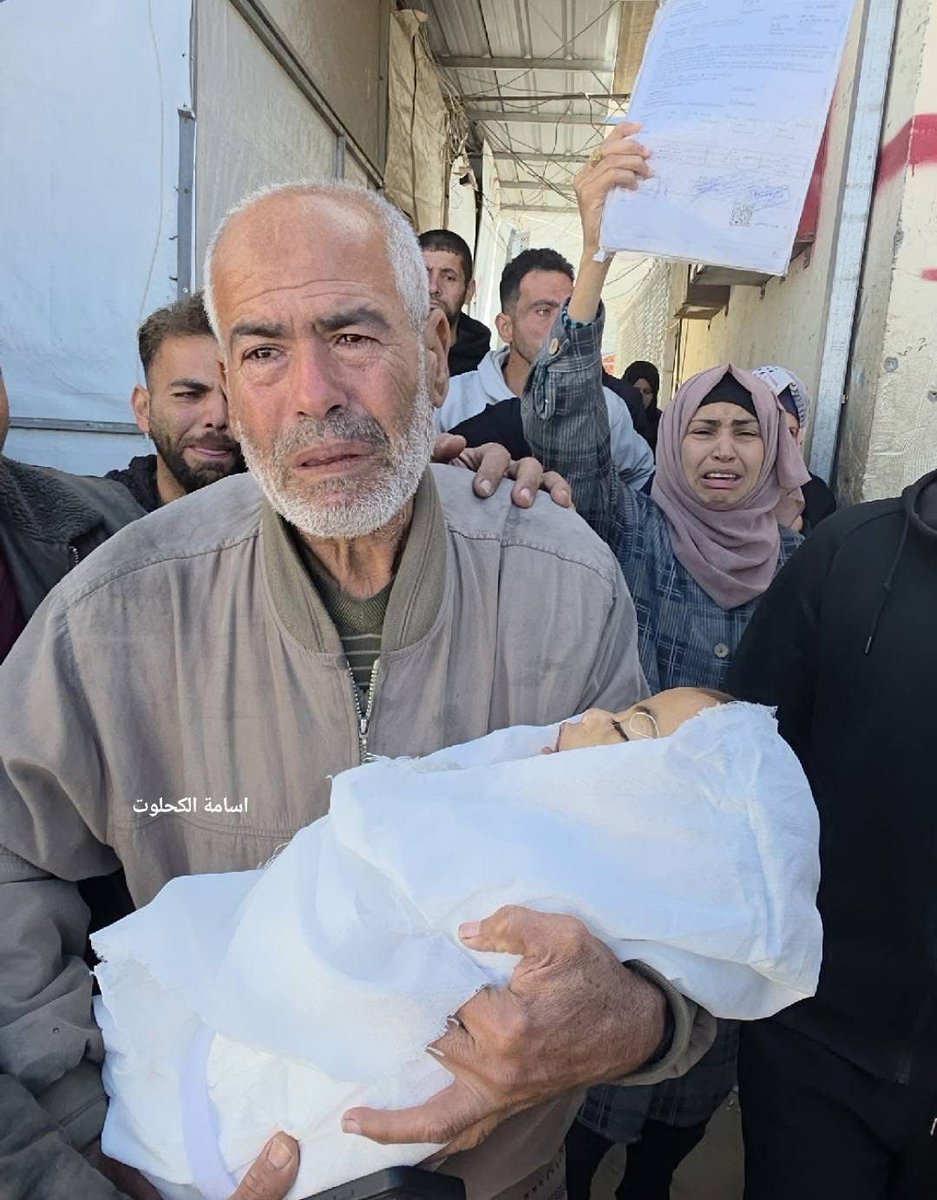 Palestinian infant, Nidal Abu Rabee, tragically passed away this morning due to severe complications from liver enlargement and related health issues, after being denied exit from the Gaza Strip for specialized medical treatment.

Israeli occupation authorities completely