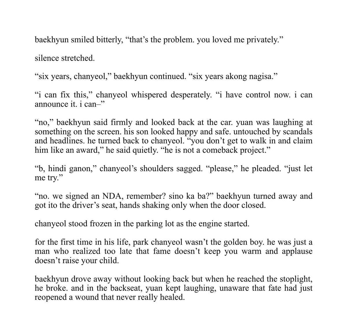 chanbaek au: “pag bembangan, g na g? pag nadisgrasya, hi-bye na lang ganon?”

(late submission na ba ako? hehe)