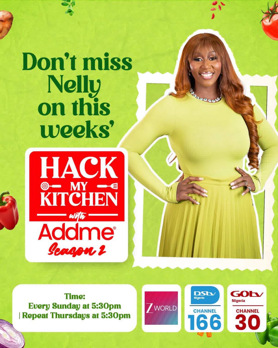 Happy Sunday, fam! ❤️
Join Nelly live on “AddMe Hack My Kitchen”today at 5:30pm

Please do not miss it!

#NellyMbonu