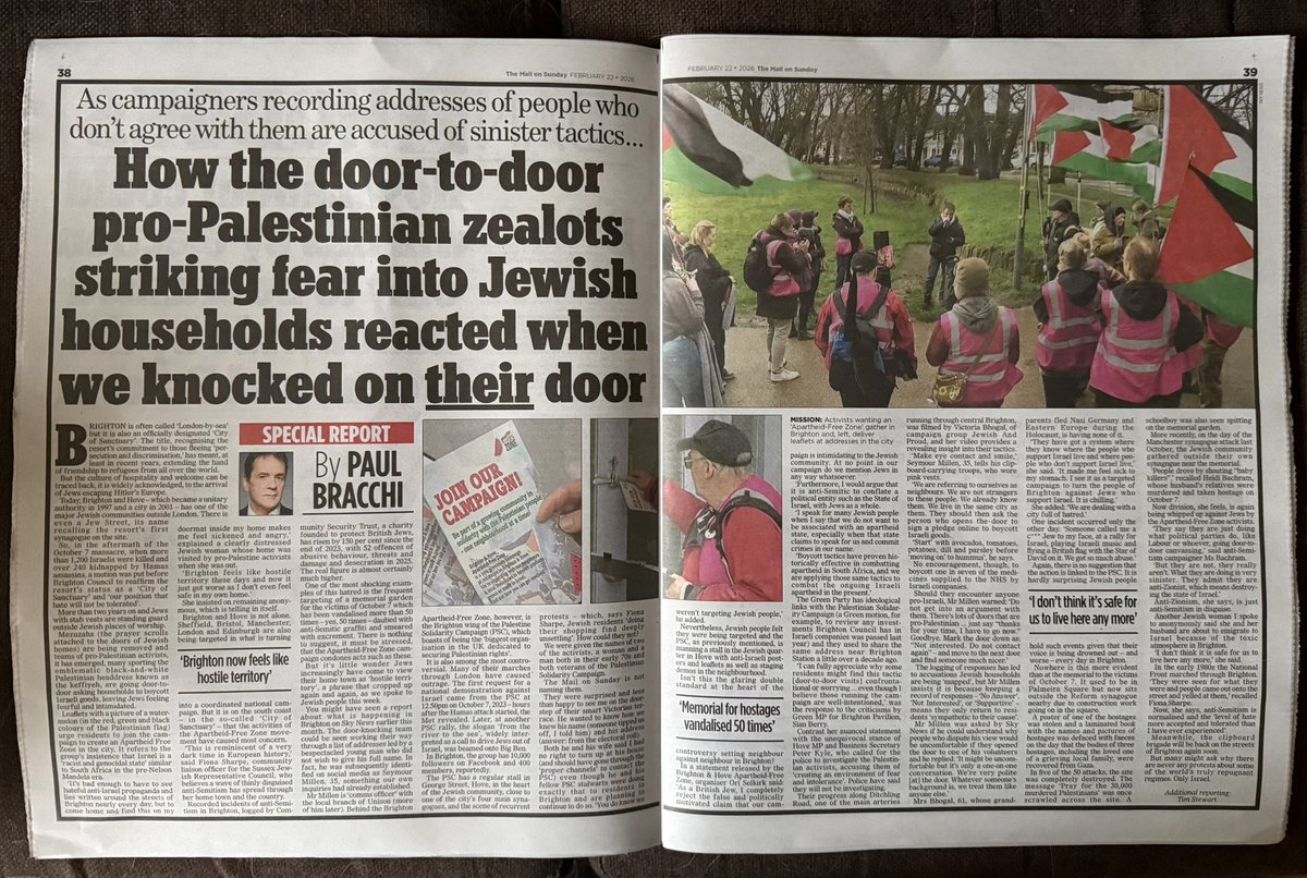 A double spread in a national newspaper and yet they have no shame. It will not make them pause for a moment. Antisemites never do. They need to be STOPPED by those in power.