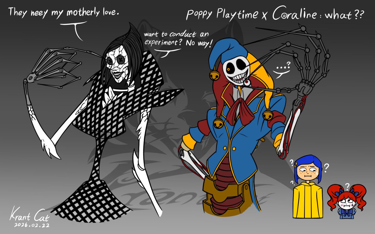 LZCat92's tweet photo. Tablet Drawing.

Poppy Playtime × Coraline : what??💀⚙️🕷️💀
#poppyplaytime #coraline #chapter5
#poppyplaytimeChapter5 #theprototype1006
#theprototype https://t.co/XYvjX3Yg5o