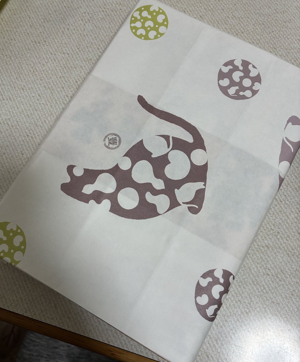 猫の日の猫子饅頭かわいい！また通販お願いしようかな。こちら、包装紙