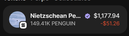 What do you think the value of the $PENGUIN holdings will be in a week? I expect no less than $3,500.