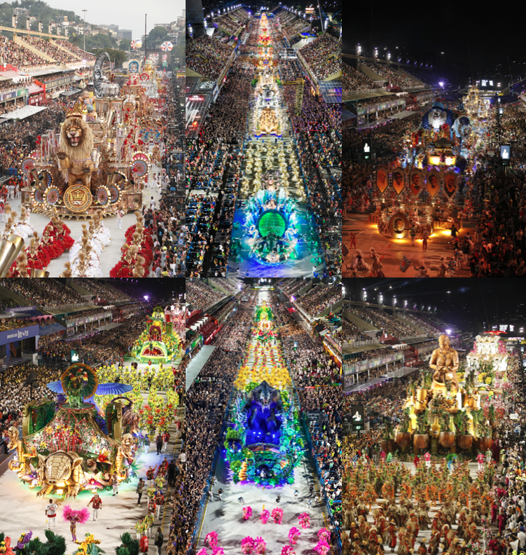 Top six went again in the Champions' Parade in Rio de Janeiro Saturday, and morning had well and truly broken by the time the champion school, Viradouro, went out. The other five were Beija-Flor, Vila Isabel, Salgueiro, Imperatirz and Mangueira.