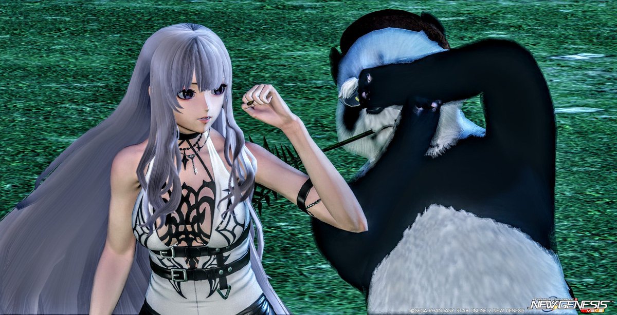 RECO_0290's tweet image. #PSO2NGS_SS

ゴオォォォ！
「ガアァァァ！」

「なに！？どうしたの、白熊！」
「物凄いパワーじゃ！白熊のパワーとは思えんぞ！」

「おい、お嬢さん！こいつはさっきのユウくんの状況と同じじゃないのかYo！」
「…！」

まさか…洗脳結界にかかったっていうの！？