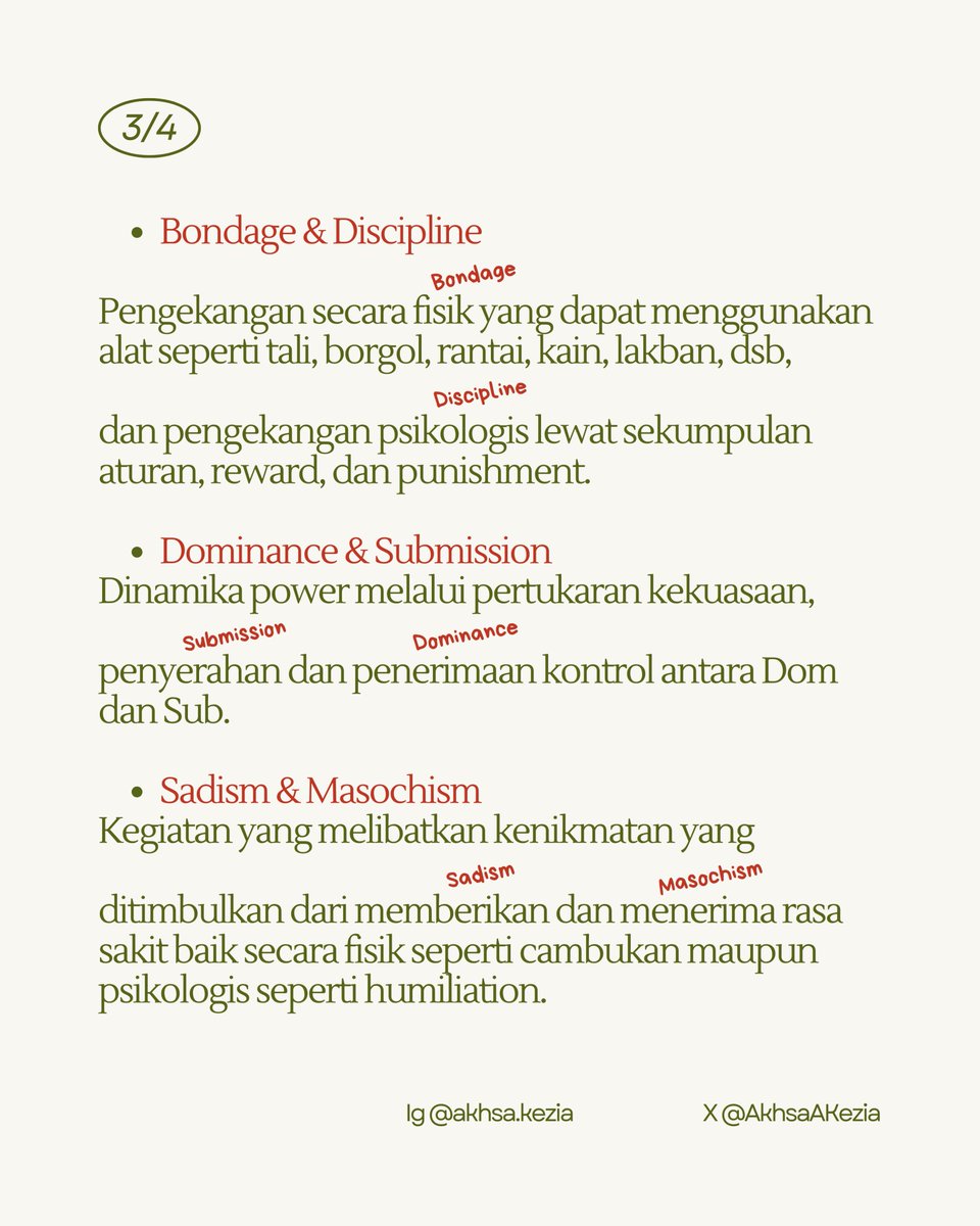 AkhsaAKezia's tweet image. Daripada bingung, asal nyebut, ato salah paham tentang BDSM, mending belajar bareng yuk Apa itu BDSM sebenarnya 👌
Next kita bakal bahas stigma" yang beredar tentang bdsm dan aslinya tuh gimana sih. 
Kalo kamu pernah denger stigma apa aja soal bdsm ? 🤔 
#KajianKink