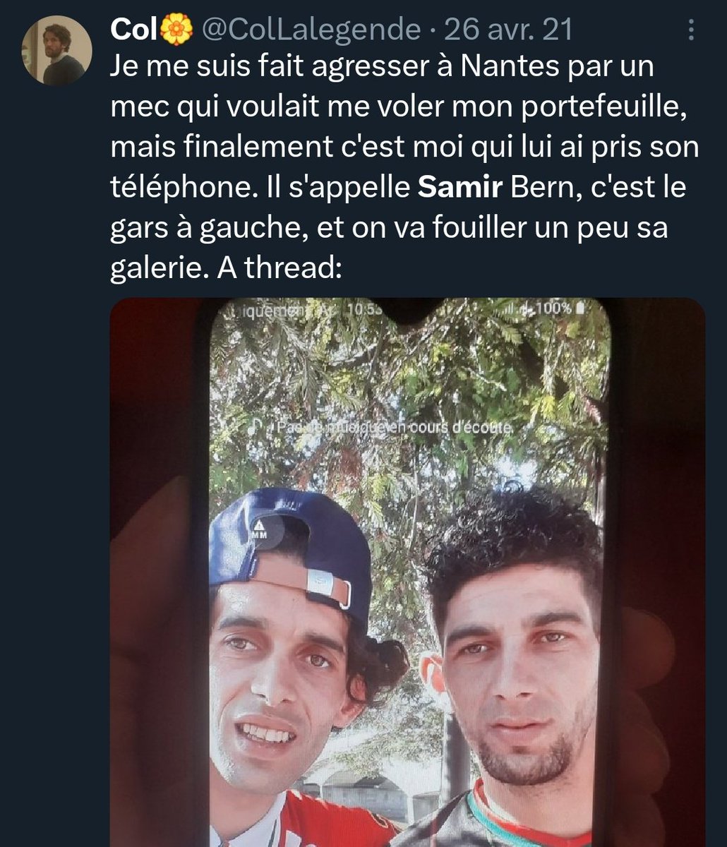 C'est bien le Col qui s'est fait agresser et voler par SAMIR.

Ces gauchos sont irrécupérables.