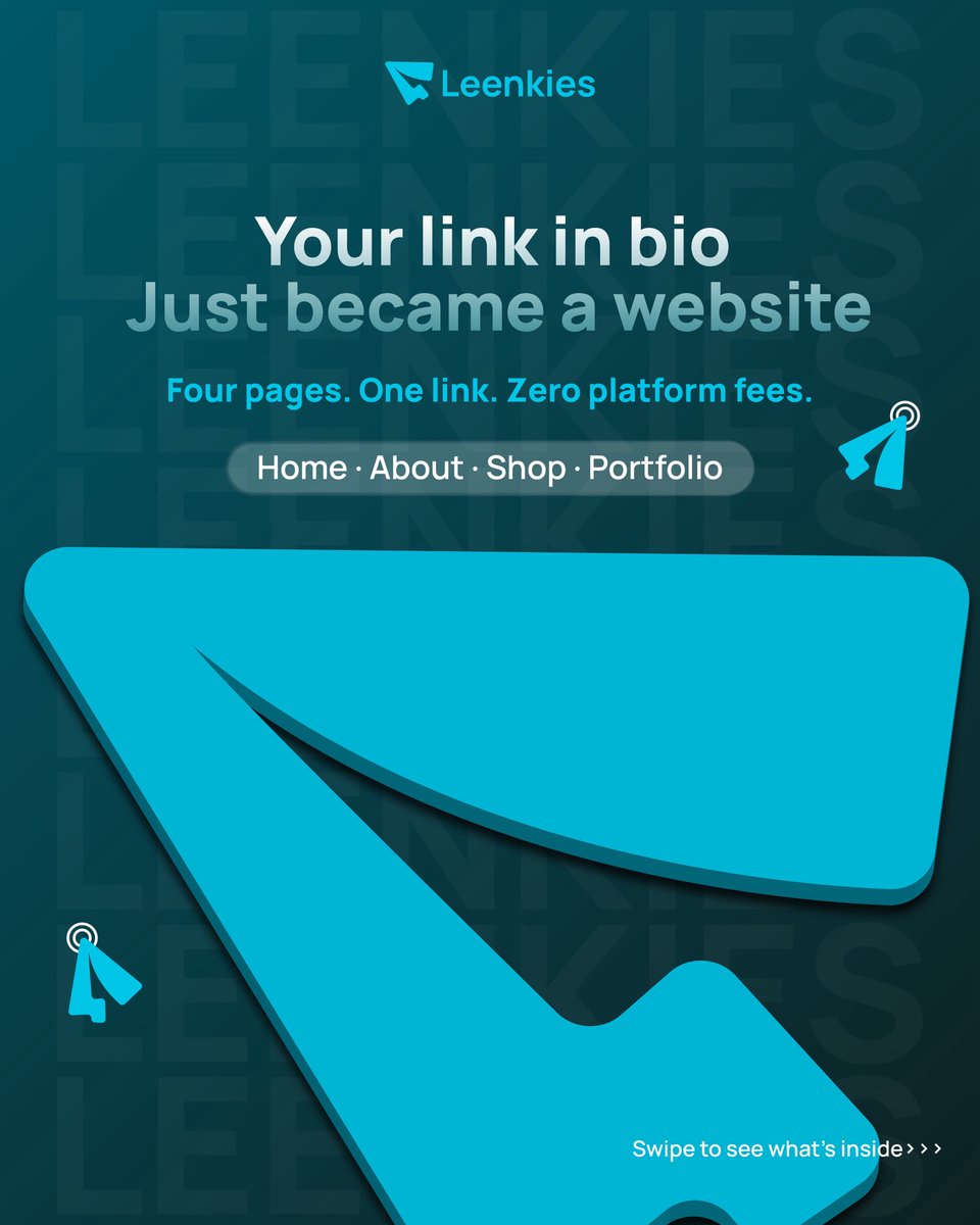 myleenkies's tweet image. Your link in bio can do so much more than list links.
Leenkies gives you 4 pages: Home, About, Shop, and Portfolio - all from ONE link👌
Sell, Book, &amp;amp; Grow with 0% platform fees.
Try it free for 14 days &amp;gt; link in bio.

#linkinbio #creatortools #digitalcreator #entrepreneurlife