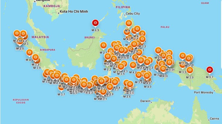 zakiberkata's tweet photo. Penampakan episentrum gempa di Indonesia 3 hari terakhir. 
Ya seperti inilah jumlah gempa setiap harinya sejak dulu kala. 
Ga perlu diprediksi, tiap hari pasti ada gempa. 
Ga perlu pakai tanda-tanda alam buat diutak atik gatuk, tiap hari selalu ada gempa. 
Kamu kentut pun beberapa menit kemudian bisa gempa.