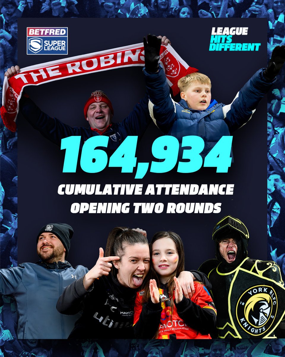 The highest attended opening two rounds - including a World Club Challenge - since 2012 🙌

#SuperLeague