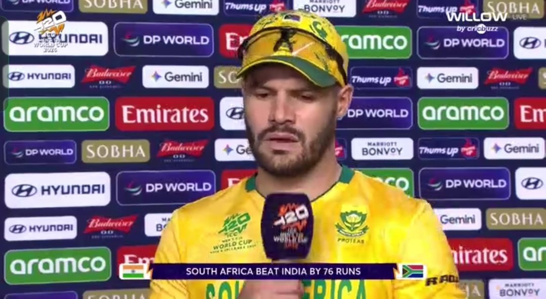 bholination's tweet photo. Aiden Markram🎙️, "We got India’s top order out early, and fortunately Virat Kohli was also not there to challenge us this time."

Markram is a huge kohli fan 😭❤️ https://t.co/C8FCXmUlE2
