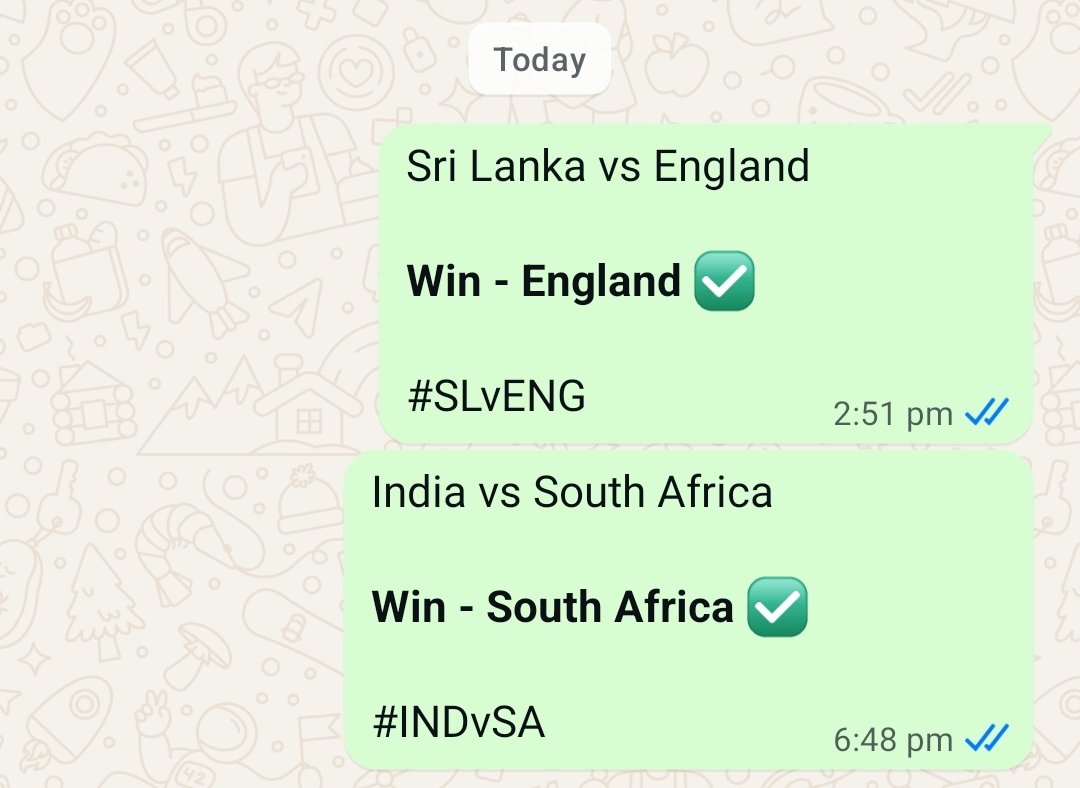 TipperBetting's tweet image. What a Day 🥳
Back to Back Wins 💪

England ✅ Win Pass ✅
 South Africa ✅ Win Pass ✅

For match reports ✔️
WhatsApp - wa.me/+918790200149

💯% MATCHES 🏏
💯% REPORTS ✔️

#SLvENG #SLvsENG #INDvSA #INDvsSA #T20WorldCup2026