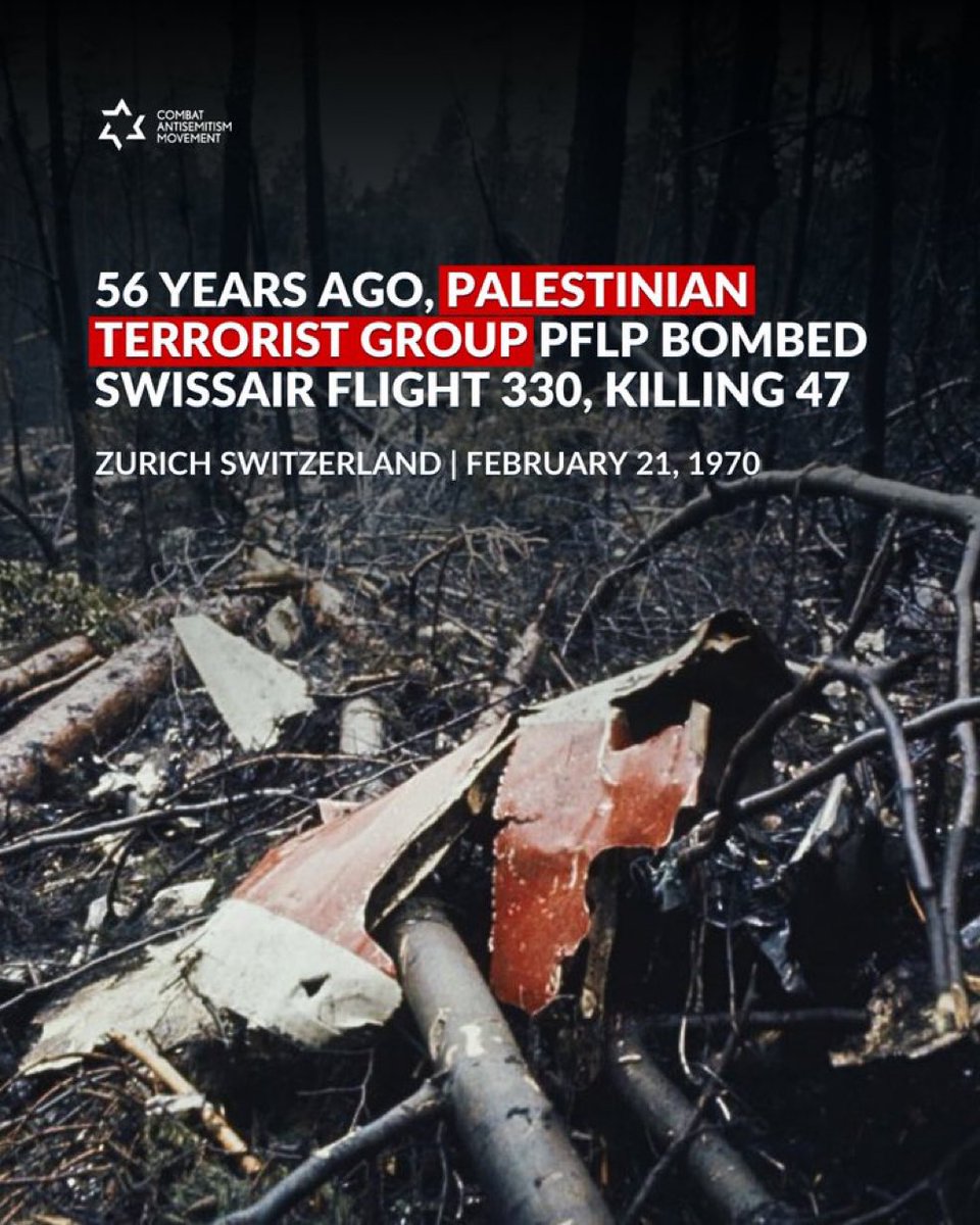 56 years ago, Palestinian Arabs blew up Swissair Flight 330, k*lling 47, as is their custom.

Do you love going through airport security?

Make sure to thank a Palestinian.
