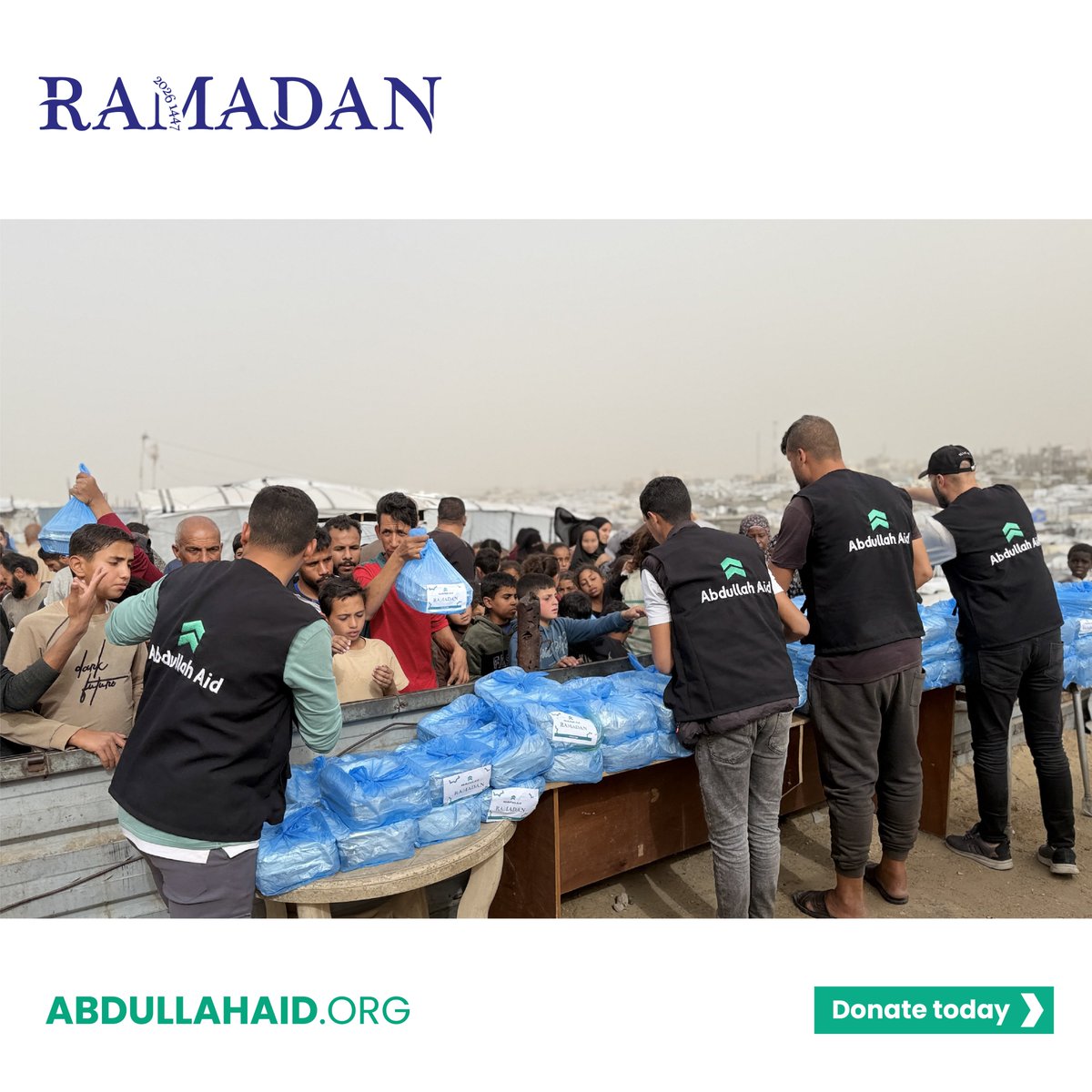 Feed the Fasting- Gaza Iftaar Meals

Over 1.5 million people in Gaza need food assistance.

We are providing iftaar meals in Gaza. You can support this project by donating a part of your Zakaat and Sadaqah to this amazing project at  
abdullahaid.org/ramadan.