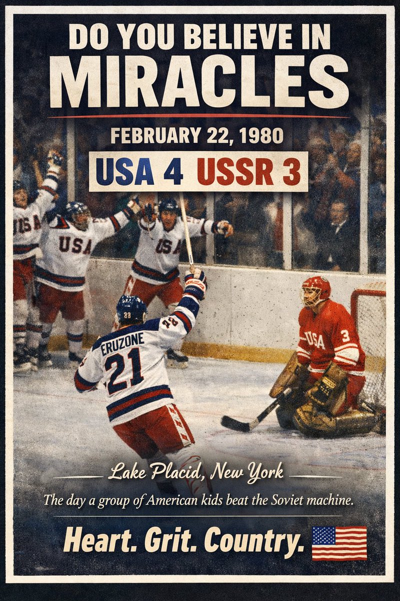 Miracle on Ice 🇺🇸 On this day in 1980, the United States Olympic hockey ...