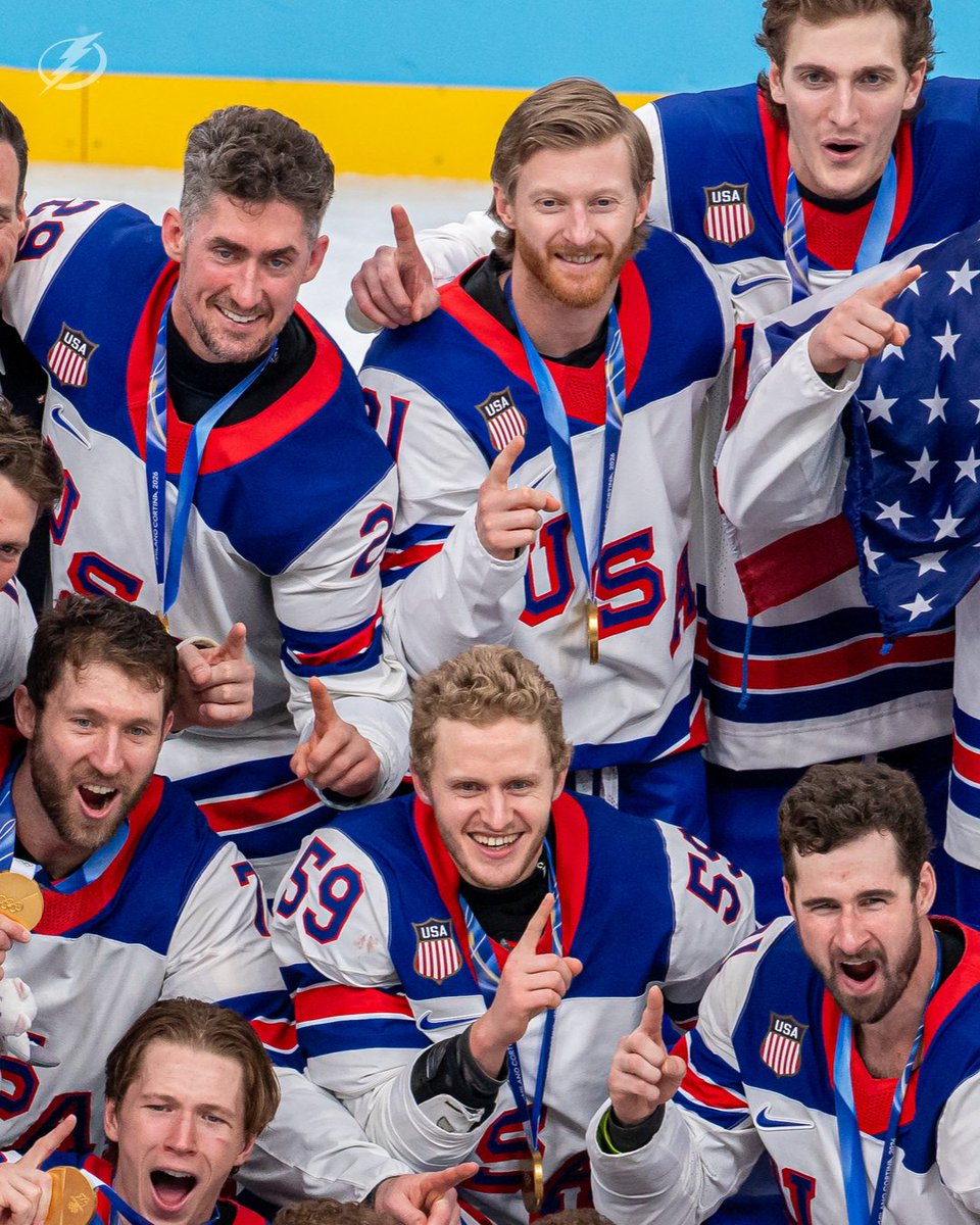 TBLightning's tweet photo. Updated reminder: Jake Guentzel is a Bolt and an Olympic gold medalist 🥇 https://t.co/DPF9hhoG4m